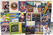 1971-96 Milwaukee Brewers Publication Collection - Lot of 65 w/ Media Guides, Yearbooks, Programs, Scorebooks & More