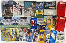 1971-96 Milwaukee Brewers Publication Collection - Lot of 65 w/ Media Guides, Yearbooks, Programs, Scorebooks & More
