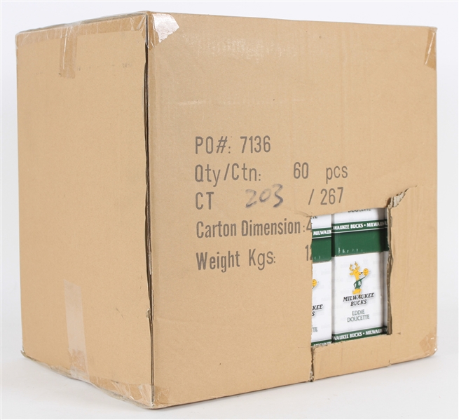 2013-14 Eddie Doucette Milwaukee Bucks MIB Bobbleheads - Unopened Case of 60