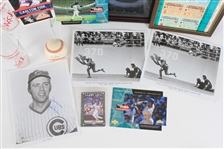 1960's-2000's Baseball Memorabilia Collection - Lot of 12 w/ Stan Musial Signed ONL Coleman, Cincinnati Reds Charge Glasses, Program From 1st Night Game at Wrigley & More