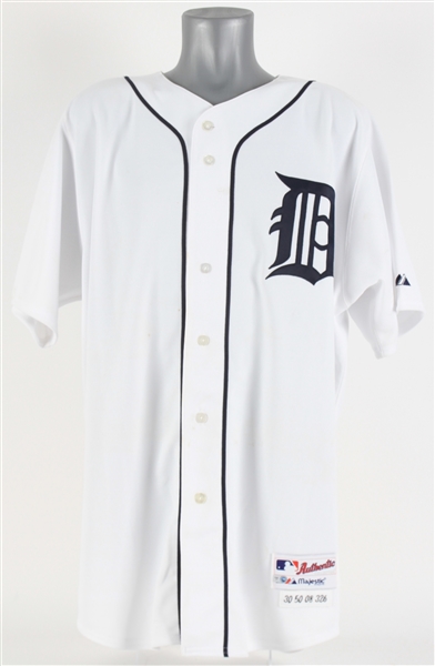 2008 Magglio Ordonez Detroit Tigers Signed Game Worn Home Jersey (MEARS A10/MLB Hologram/JSA)