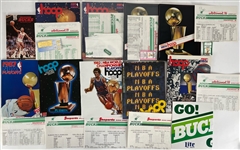 1979-89 Milwaukee Bucks Publication Collection - Lot of 10 w/ Hoop Playoffs Programs & More