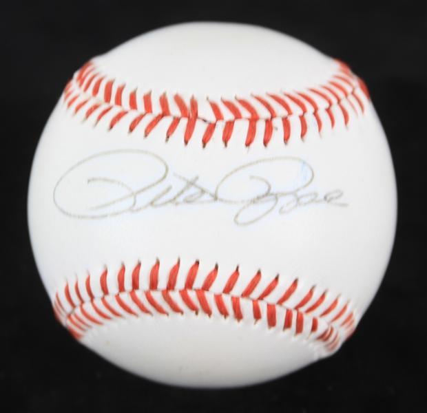 1980s Pete Rose Cincinnati Reds Signed Dodgers Logo Baseball