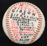 1967 (June 8) Bob Gibson St. Louis Cardinals ONL Giles Game Used #7 Victory Presentation Baseball (MEARS LOA)