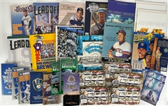 1990's-2000's Milwaukee Brewers Memorabilia Collection - Lot of 200+ w/ 25th Anniversary Card Books, Publications, Schedule Magnets & More
