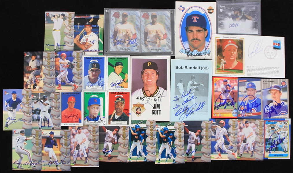 1980s-2000s Signed Baseball Trading Cards - Lot of 32