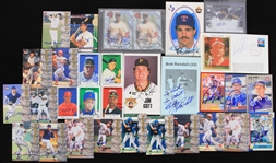 1980s-2000s Signed Baseball Trading Cards - Lot of 32