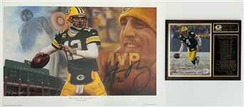 1990s-2000s Green Bay Packers Favre & Rodgers 22x34 Canvas Prints and more (Lot of 5)