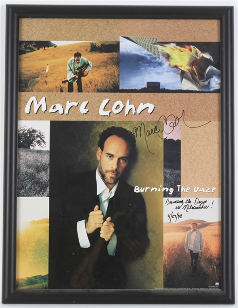 1998 Marc Cohn Burning The Daze Signed 20" x 26" Framed Poster (JSA)
