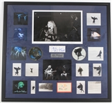 2000s Joni Mitchell 34" x 36" Framed Display w/ Photos, Tour Pass, Signed Cut & More (JSA)