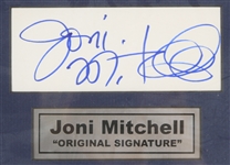 2000's Joni Mitchell 34 x 36 Framed Display w/ Photos, Tour Pass, Signed Cut & More (JSA)