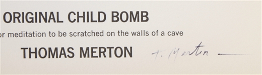 1962 Original Child Bomb Hardcover Books by Thomas Merton - Lot of 2 w/ 1 Signed 