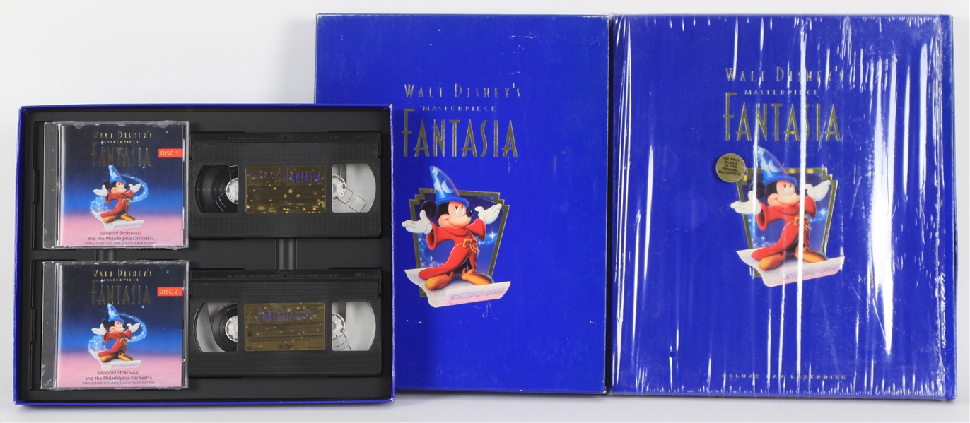 1990s Walt Disneys Fantasia Masterpiece Editions - Lot of 2 w/ VHS & Laser Disc