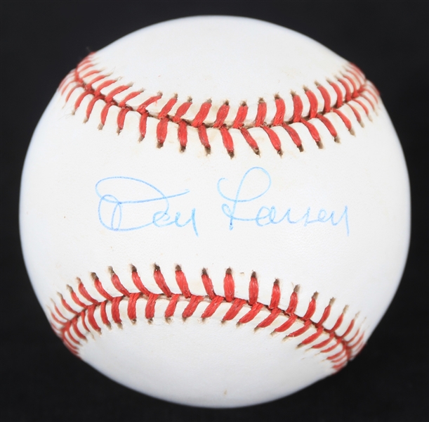 1984-1994 Don Larson New York Yankees Autographed Bobby Brown ROMLB Baseball (JSA)