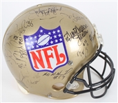 2000's Multi Signed Gold NFL Full Size Helmet w/ 25 Signatures Including Joe Greene, Eli Manning, Johnny Roland & More (JSA)