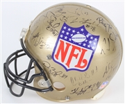 2000's Multi Signed Gold NFL Full Size Helmet w/ 25 Signatures Including Joe Greene, Eli Manning, Johnny Roland & More (JSA)