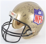 2000's Multi Signed Gold NFL Full Size Helmet w/ 25 Signatures Including Joe Greene, Eli Manning, Johnny Roland & More (JSA)