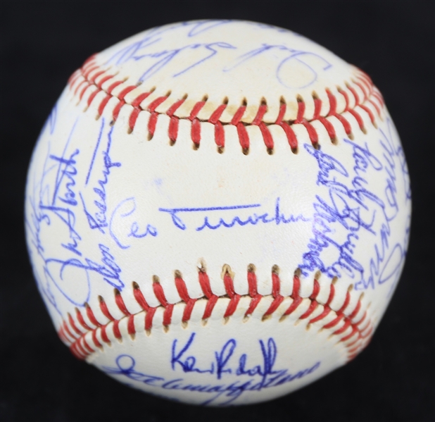 1969 Chicago Cubs Team Signed ONL Giles Baseball w/ 27 Signatures Including Leo Durocher, Ernie Banks, Fergie Jenkins, Ron Santo & More *Full JSA Letter*