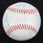 1970 Chicago Cubs Team Signed ONL Feeney Baseball w/ 23 Signatures Including Leo Durocher, Ernie Banks, Fergie Jenkins, Ron Santo & More *Full JSA Letter*