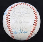 1970 Chicago Cubs Team Signed ONL Feeney Baseball w/ 23 Signatures Including Leo Durocher, Ernie Banks, Fergie Jenkins, Ron Santo & More *Full JSA Letter*