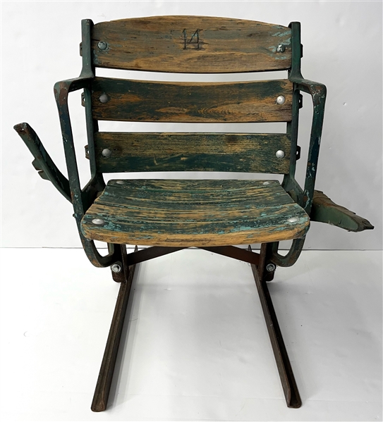 1950s-90s Milwaukee County Stadium Green Wooden Stadium Seat (MEARS LOA)