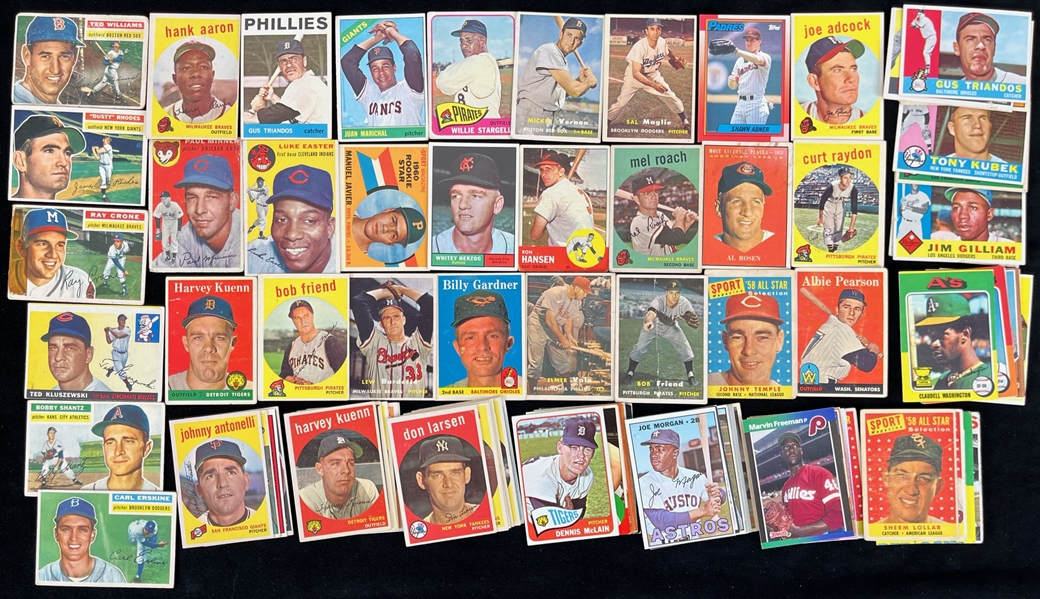 1950s-80s Baseball Trading Card Collection - Lot of 85