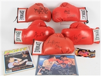 2000s Boxing Signed Glove Collection - Lot of 5 w/ Hitman Hearns, Buster Douglas, Boom Boom Mancini & More (JSA)