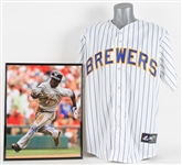 2012-2015 Jean Segura Milwaukee Brewers Autographed Pinstripe Replica Jersey and Autographed 16"x20" Color Photo - Lot of 2 (JSA)