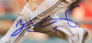 2012-2015 Jean Segura Milwaukee Brewers Autographed Pinstripe Replica Jersey and Autographed 16x20 Color Photo - Lot of 2 (JSA)