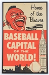 1957 Milwaukee Braves National League Champions 14" x 22" Framed Baseball Capital of the World Broadside