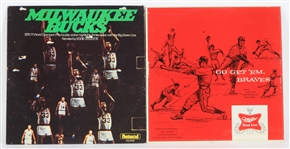 1962-71 Milwaukee Braves & Milwaukee Bucks Record Album Collection - Lot of 2