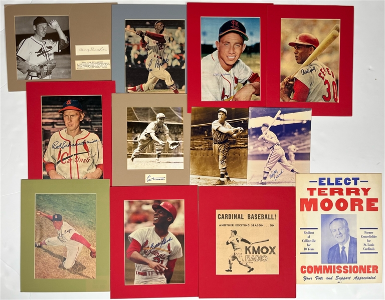 1960s-70s St. Louis Cardinals Matted Displays - Lot of 9 w/ 8 Signed Including & More (JSA)