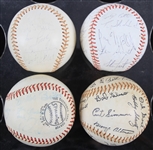 1963-86 St. Louis Cardinals Chicago Cubs Cubs Team Signed Baseballs - Lot of 3 + 1 Facsimile (JSA)