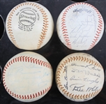1963-86 St. Louis Cardinals Chicago Cubs Cubs Team Signed Baseballs - Lot of 3 + 1 Facsimile (JSA)