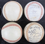1963-86 St. Louis Cardinals Chicago Cubs Cubs Team Signed Baseballs - Lot of 3 + 1 Facsimile (JSA)