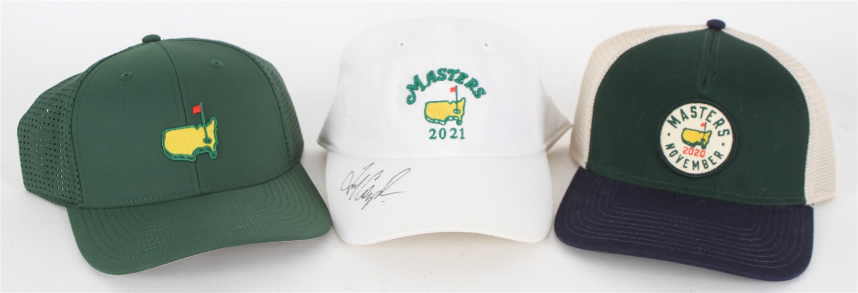 2020-21 Masters Tournament at Augusta Caps - Lot of 3 w/ 1 Signed by Fred Couples (JSA)