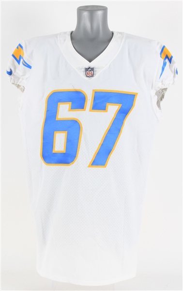 2021 Ryan Hunter Los Angeles Chargers Practice Squad Jersey (MEARS LOA)