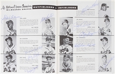 1957 Milwaukee Braves Multi Signed Unscored County Stadium World Series Program w/ 16 Signatures Including Hank Aaron, Warren Spahn, Eddie Mathews & More (JSA)