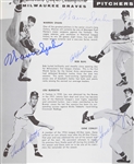 1957 Milwaukee Braves Multi Signed Unscored County Stadium World Series Program w/ 16 Signatures Including Hank Aaron, Warren Spahn, Eddie Mathews & More (JSA)
