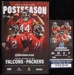 2017 Green Bay Packers vs Atlanta Falcons NFC Championship Gameday Magazine and Full Ticket (Lot of 2)
