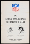 1967 Dallas Cowboys vs Green Bay Packers NFC Championship Game "Ice Bowl" Media Guide