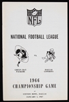 1966 Green Bay Packers vs Dallas Cowboys NFL Championship Game Media Guide