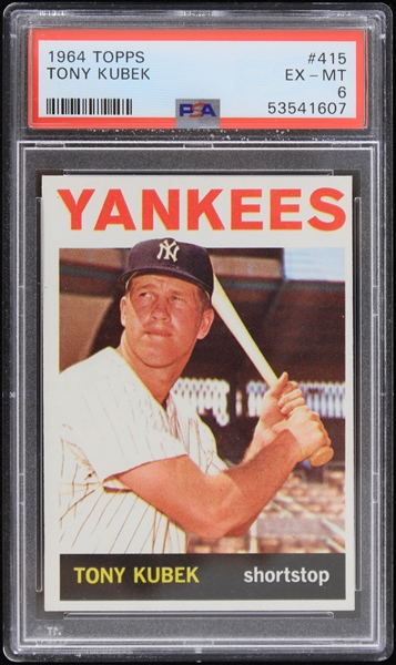 1964 Tony Kubek New York Yankees Topps Trading Card #415 (EX-MT 6)