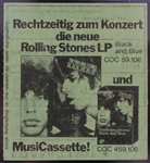 1976 Rolling Stones in Frankfurt Germany Ticket Stub