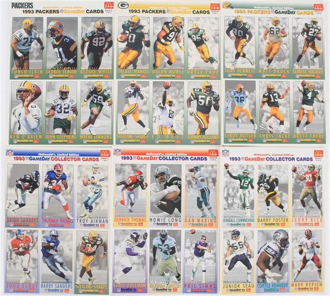 1993 McDonalds Limited Edition Gameday Cards Uncut Sheets (Lot of 6)