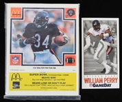 1985-1992 Walter Payton William Perry Mike Ditka Jim McMahon and More McDonalds 4.5"x6" Photo Cards and Gameday Trading Card (Lot of 33)