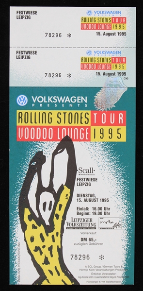 1995 Rolling Stones Voodoo Lounge Festwise Leipzig Germany Ticket