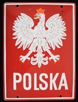 Polska Polish Border Sign at the Ukrainian Border 8"x11" Metal Sign