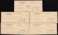 1979-1981 Allen Bud Selig Milwaukee Brewers Signed and Endorsed Checks (Lot of 17) (JSA)