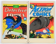 1939 Batman and Superman 11"x17" Store Advertising Colored Posters (Lot of 2)